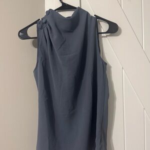 SHEIN Sleeveless Blue Top with Button Accent